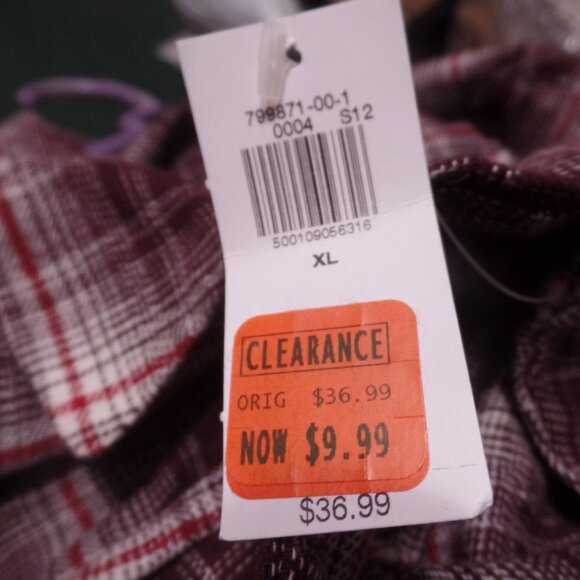 Old Navy Women's NWT Brown Cream Plaid Button-Up Shirt, Size XL - Picture 3 of 3